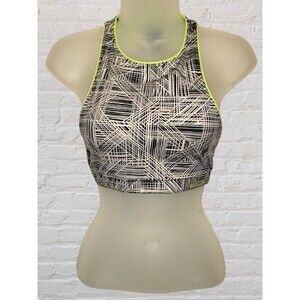 Spyder Sports Bra Womens SM Black Green Impact Racerback Gym Activewear